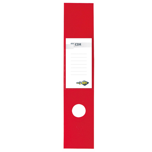 SEI ROTA COPRIDORSO CDR AUTOADESIVO IN PLASTICA 70X345 mm CON PORTA CARTELLINO ROSSO CONF 10 Pz.